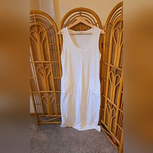 Blue canoe organic cotton white dress